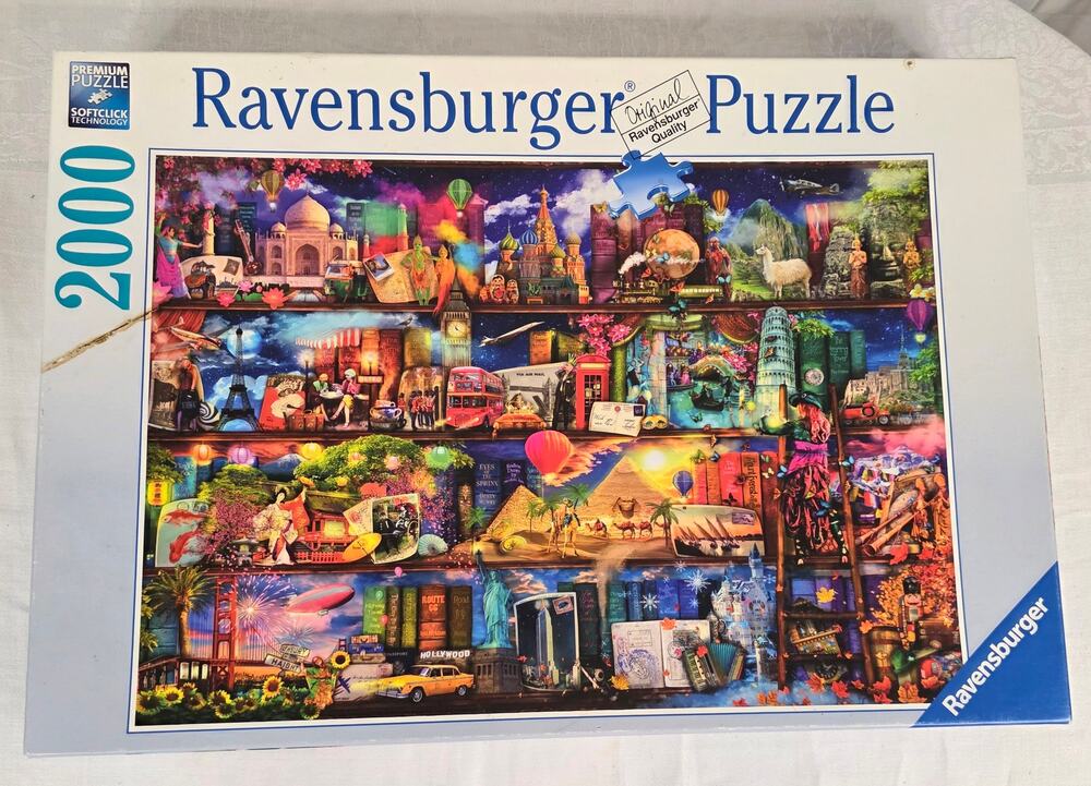 Ravensburger 2,000 Piece Puzzle "World of Books" by Aimee Stewart Completed - Picture 1 of 2